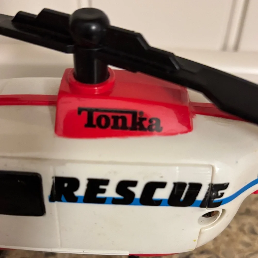 Vintage  Tonka Rescue Helicopter - Red, White, and Black